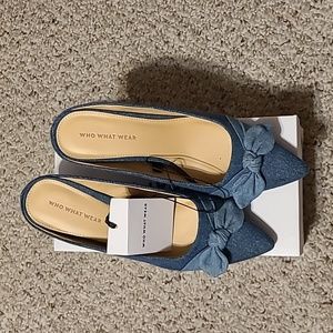 BRAND NEW denim heels